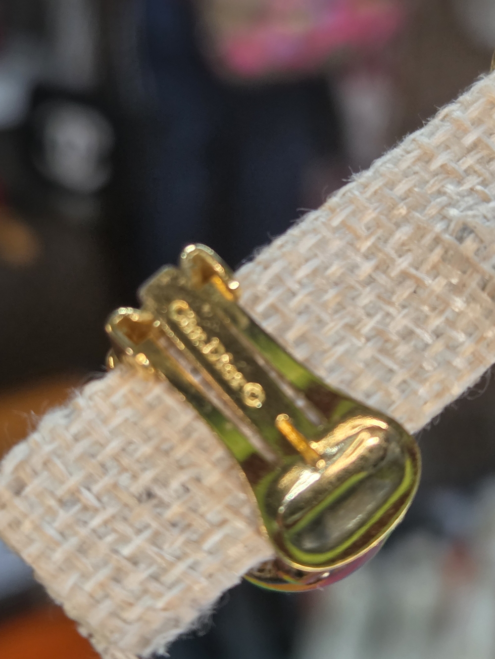 GIVEAWAY Dior Gold-Tone Twisted Hoop Earrings with Clear Crystals - Picture 4 of 4